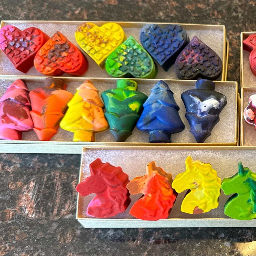 Handmade rainbow crayons - trees